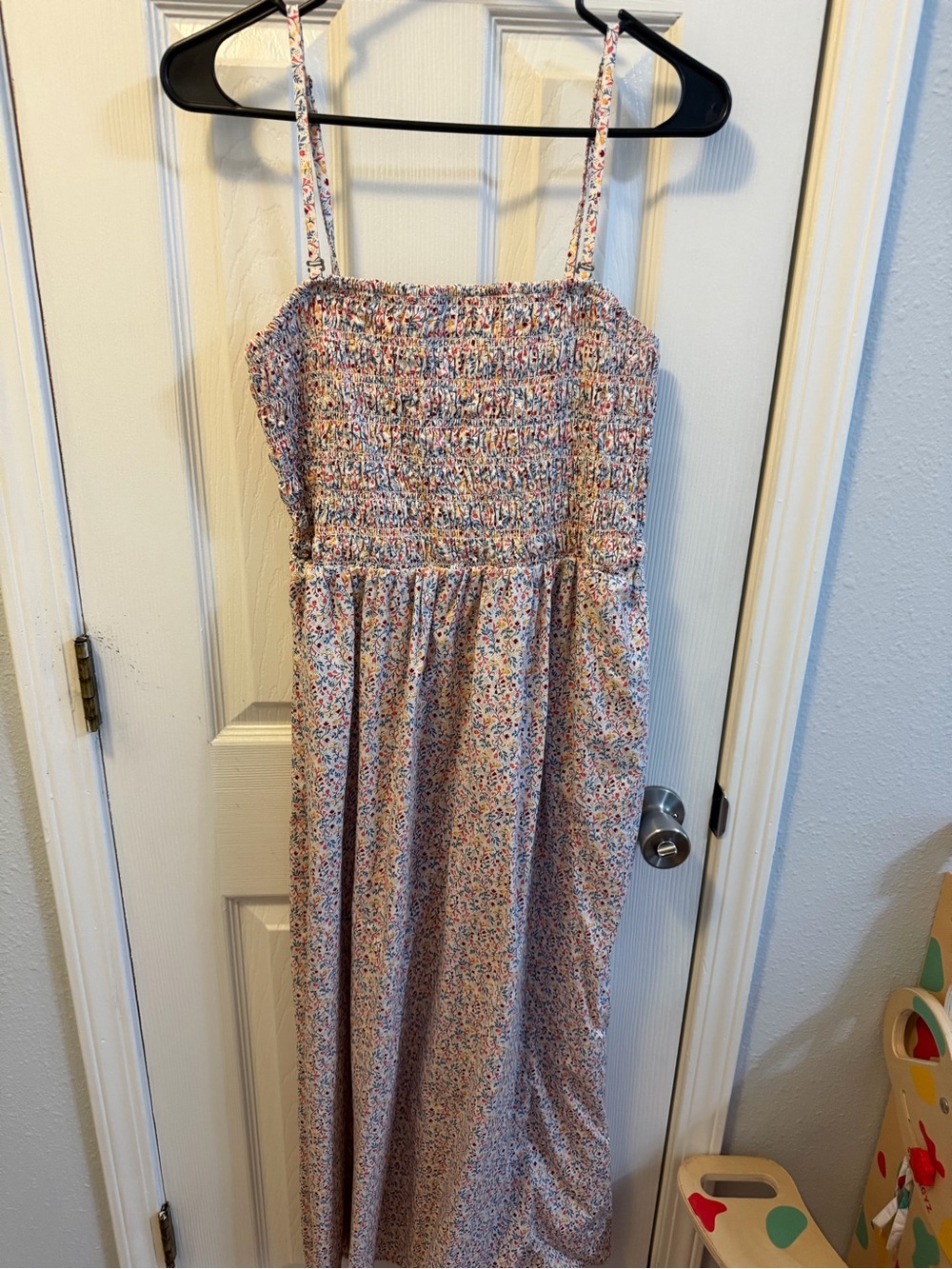 Old Navy Pink Floral Smocked Maxi Dress